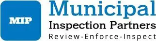 A blue and white logo for munk inspection services.